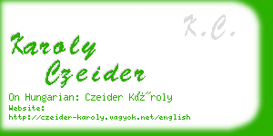 karoly czeider business card